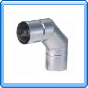 画像1: ステンレス304厚板煙突 100φ 0.8ミリ 90°エルボ